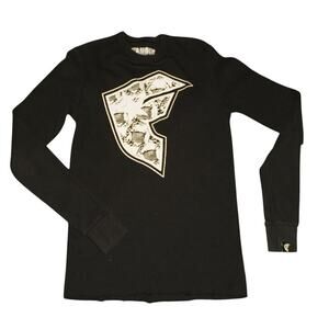 Famous Stars & Straps Black Thermal Long Sleeve Shirt Size M